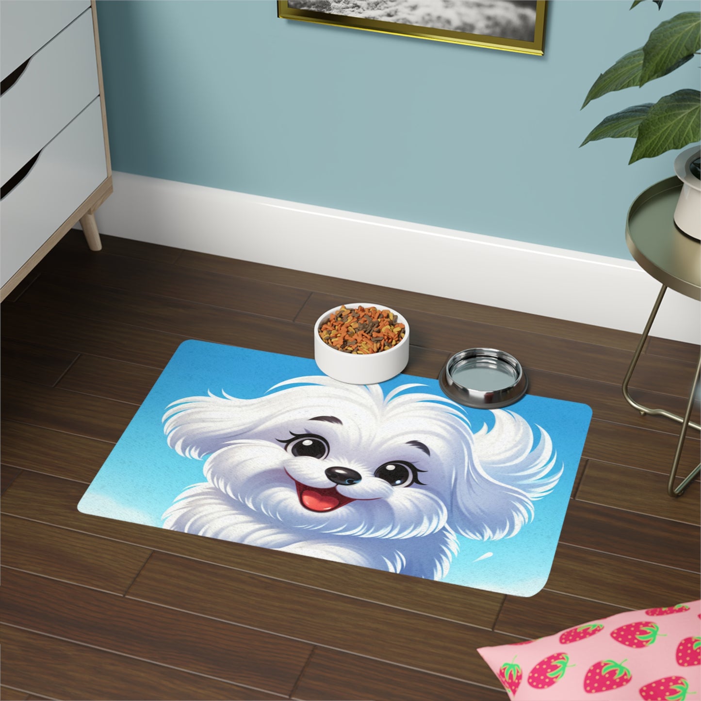 Pet Food Mat (12x18) - Maltese