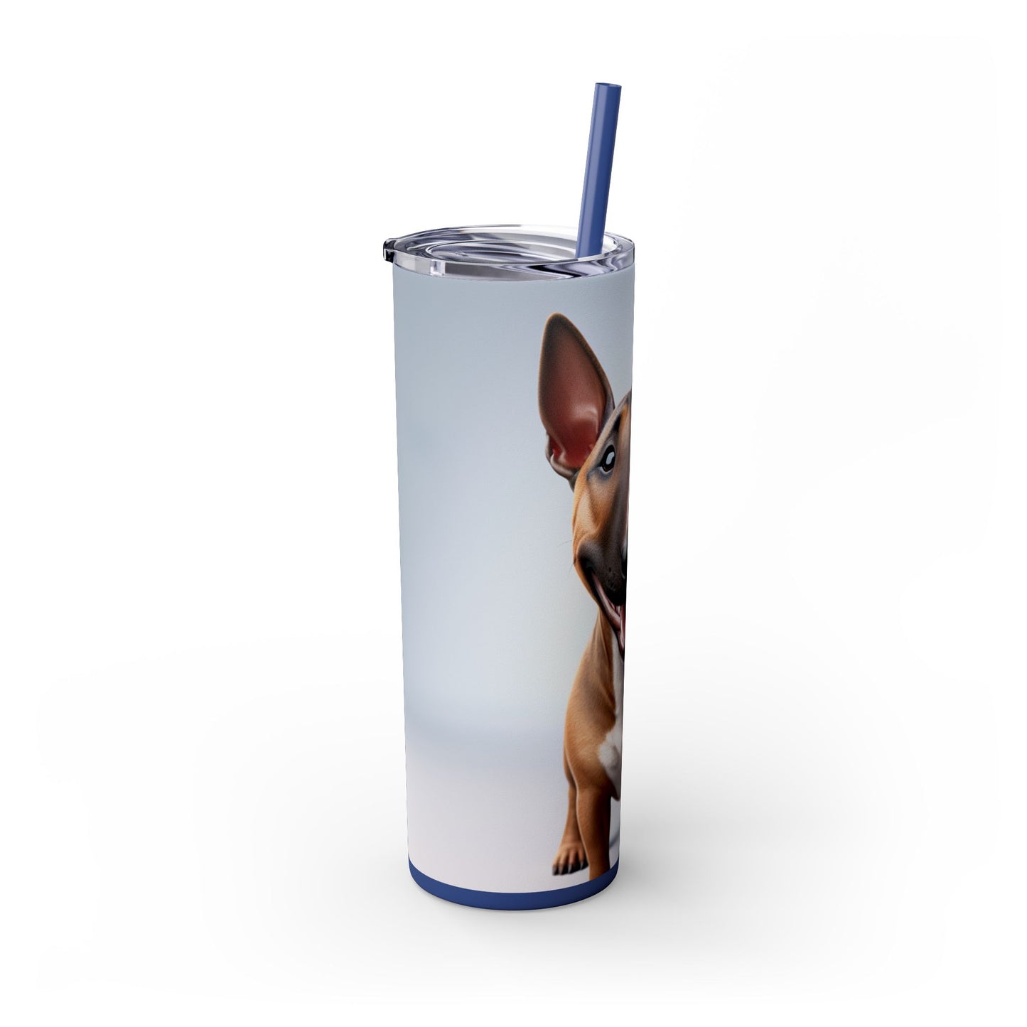 Miniature Bull Terrier Tumbler with Straw, 20oz