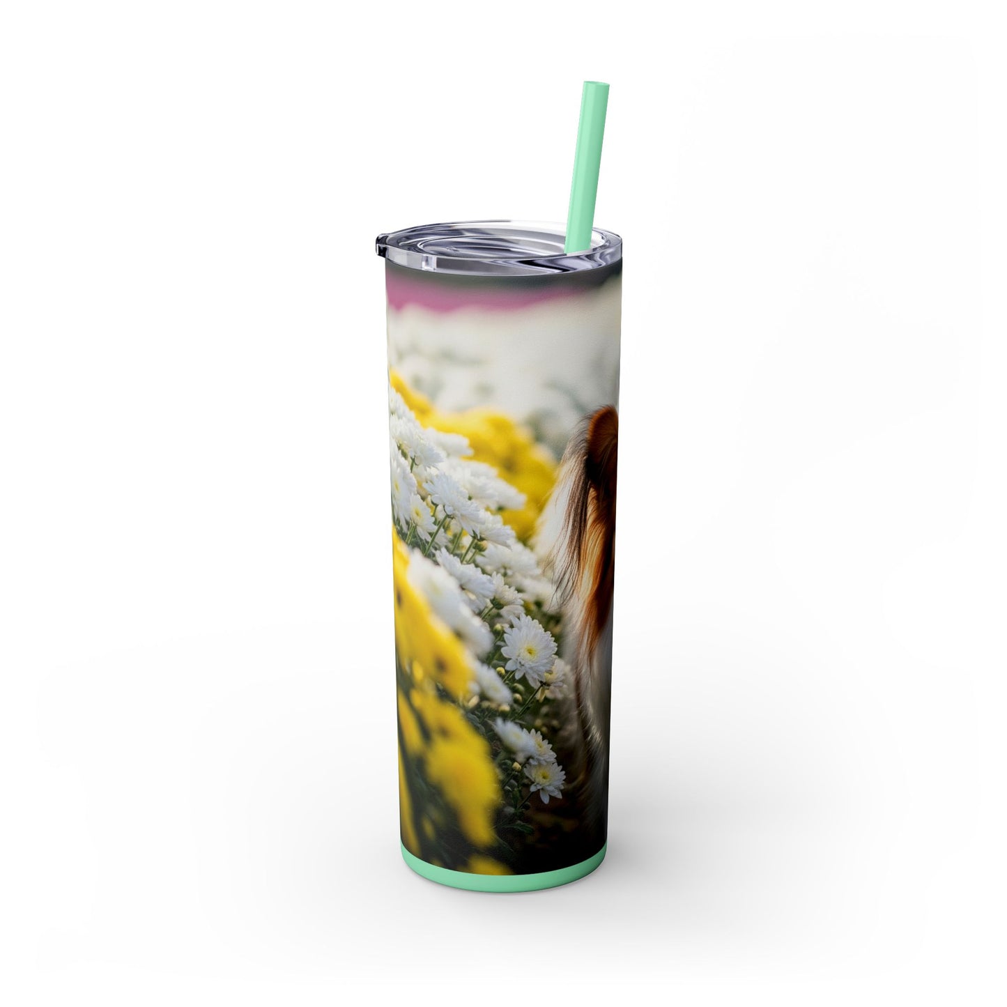 Papillon Skinny Tumbler with Straw, 20oz