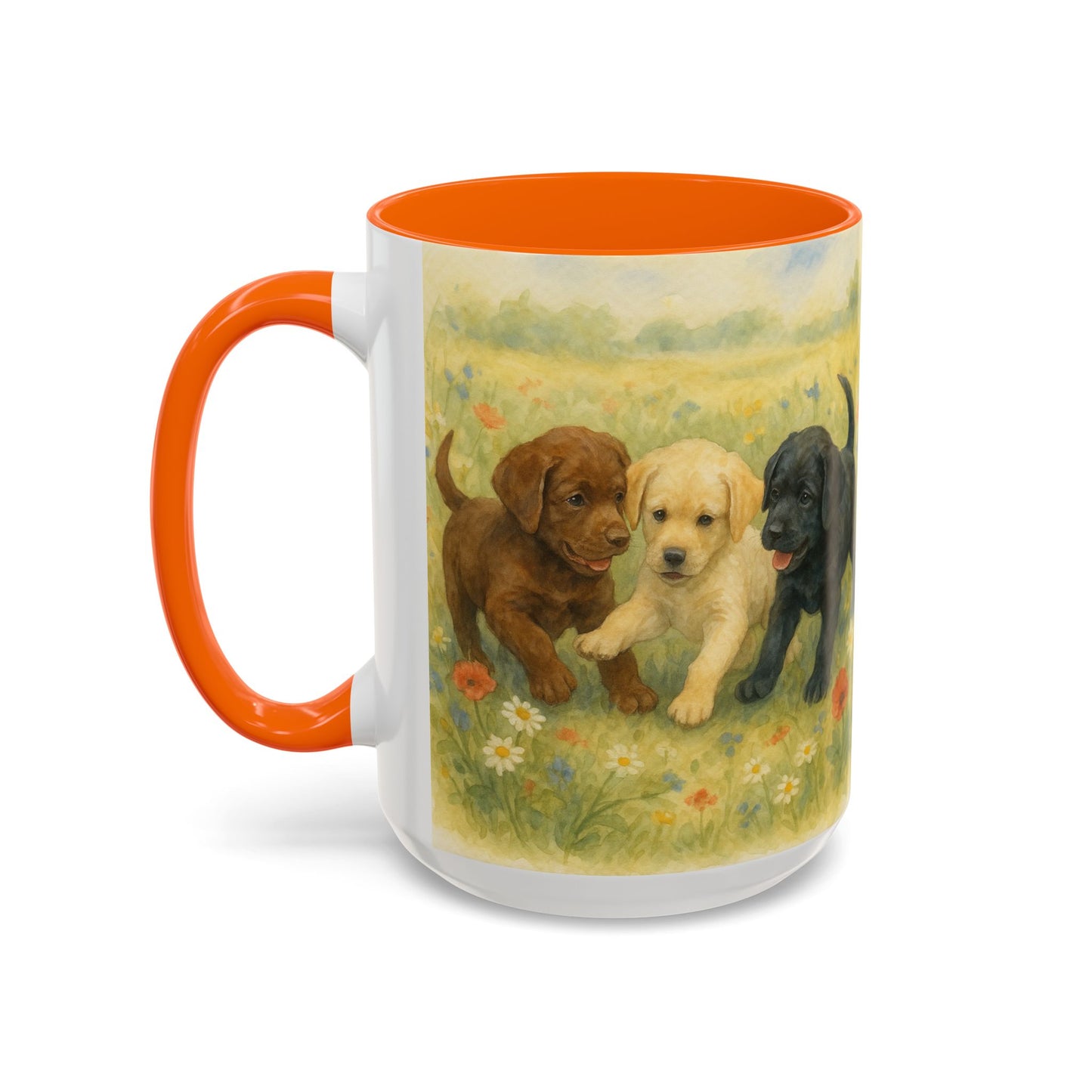 Labrador Retriever puppies Accent Mug – Ceramic Coffee Cup