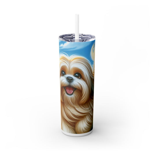 Lhasa Apso Skinny Tumbler with Straw, 20oz