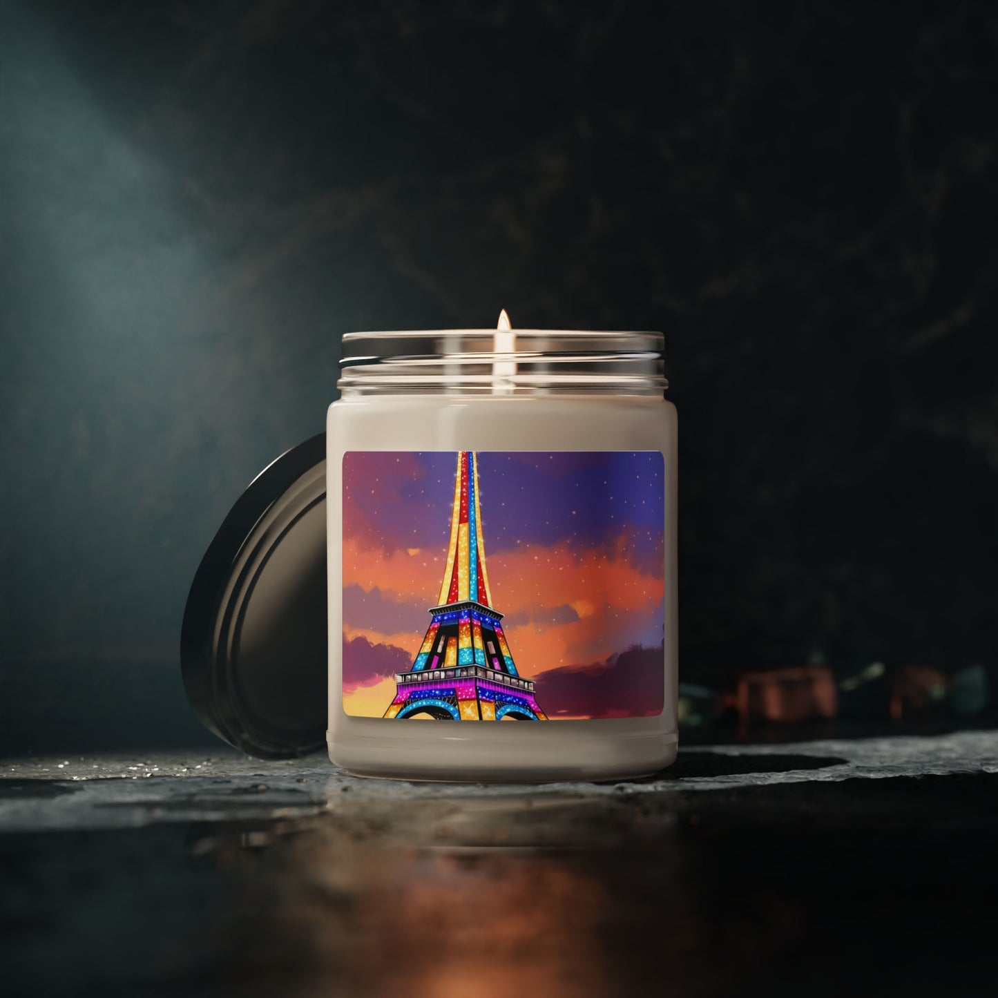 Rainbow Eiffel Tower La Tour Eiffel- Scented Soy Candle, 9oz