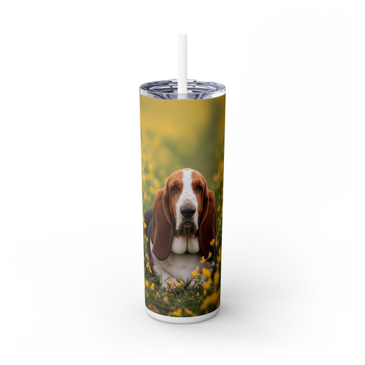 Basset Hound Tumbler with Straw, 20oz