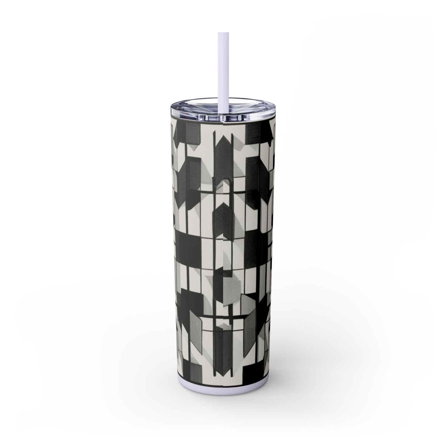Optical Illusion Skinny Tumbler with Straw, 20oz