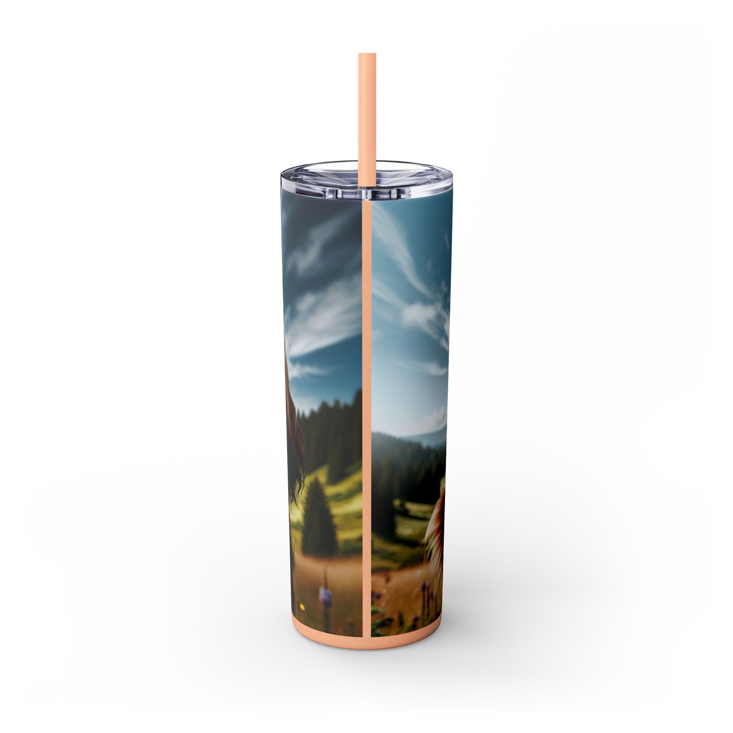 Skinny Tumbler with Straw – 20 oz Stainless Steel Cup