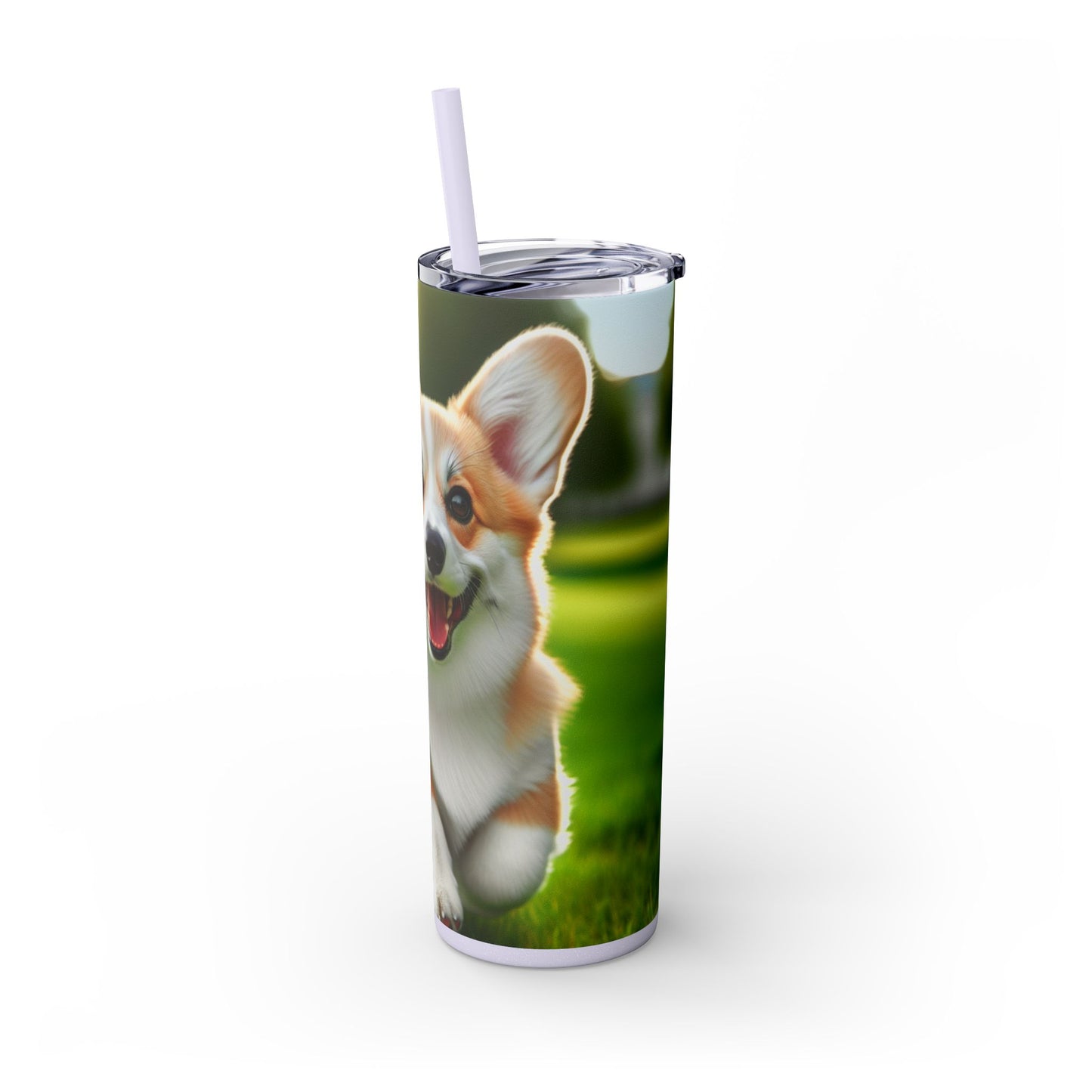 Welsh Corgi Pembroke Skinny Tumbler with Straw, 20oz