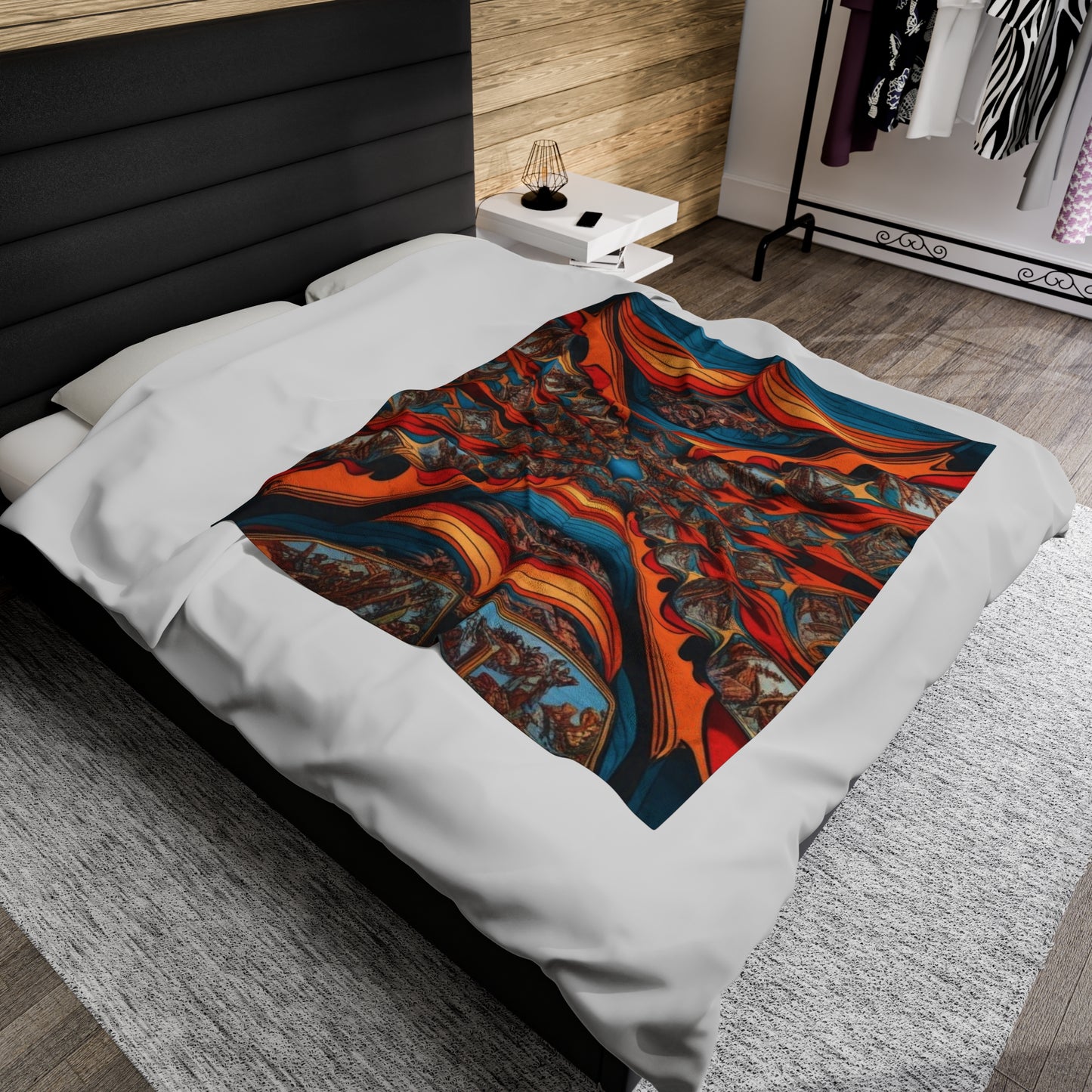 Velveteen Plush Blanket- Optical Illusion