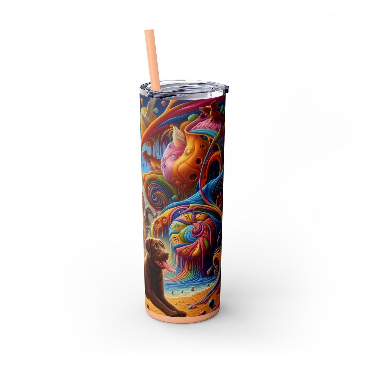 Gobelet Labrador en chocolat avec paille, 590 ml
