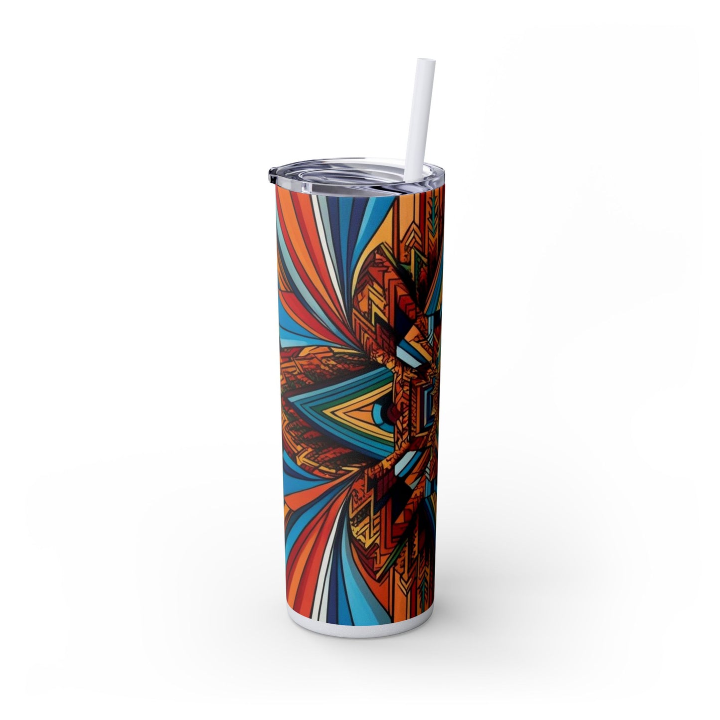 Optical Illusion Skinny Tumbler with Straw, 20oz