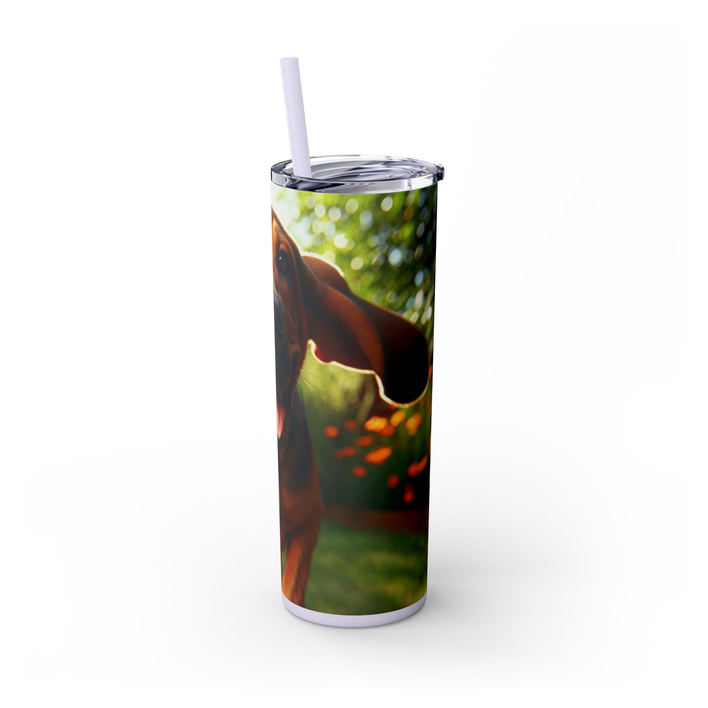 Bloodhound Skinny Tumbler with Straw, 20oz