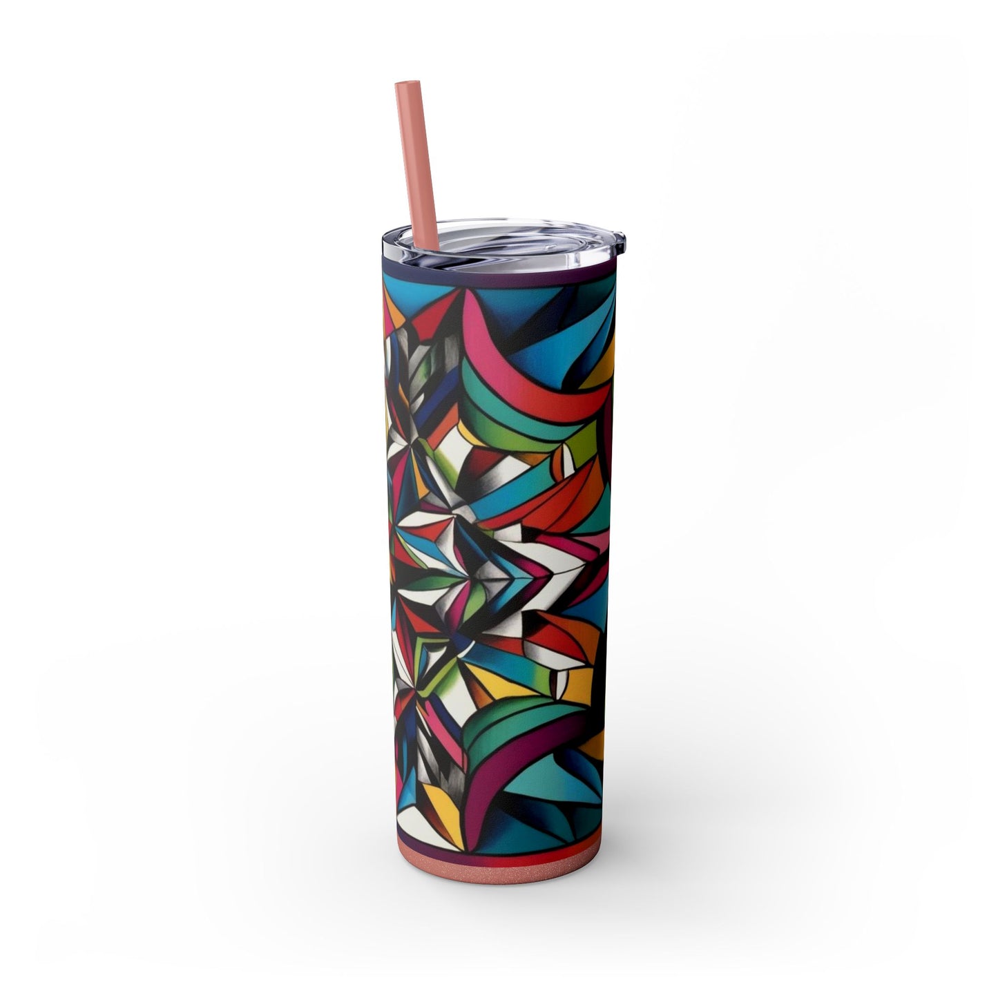Optical Illusion Skinny Tumbler with Straw, 20oz