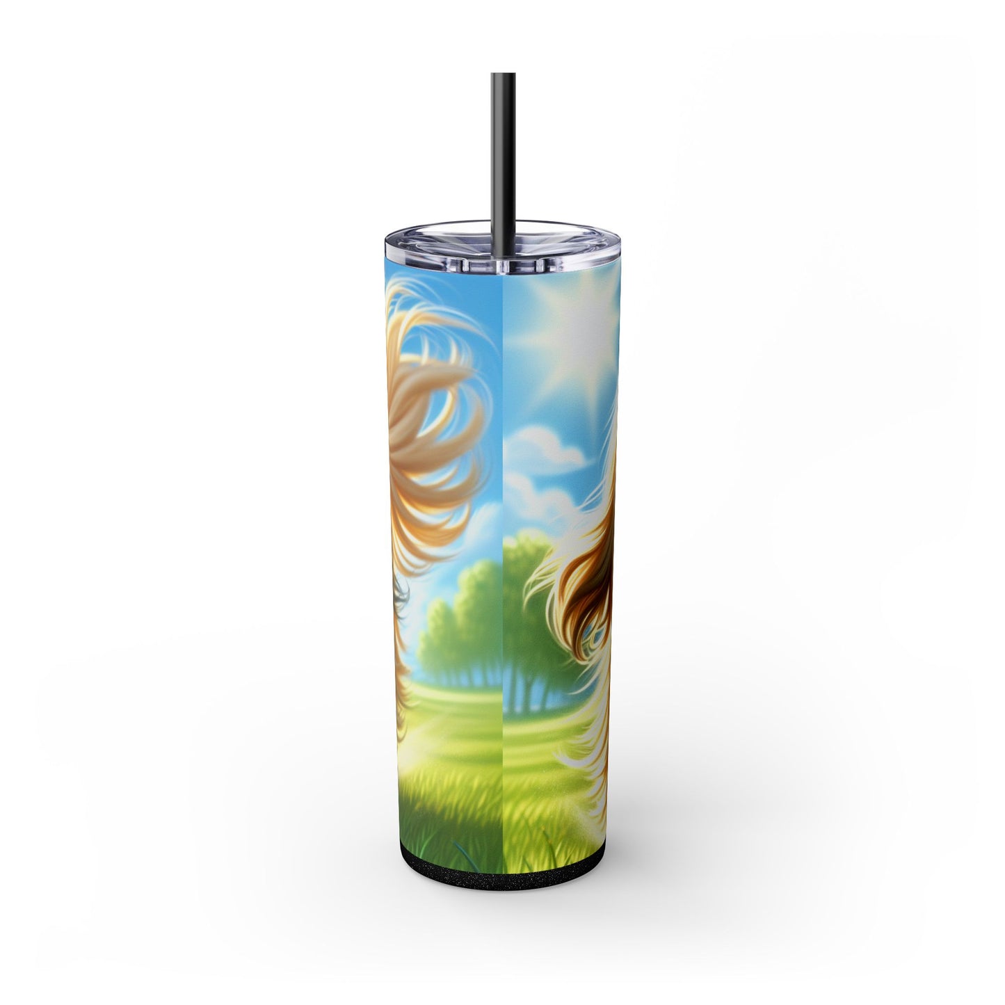 Lhasa Apso Skinny Tumbler with Straw, 20oz