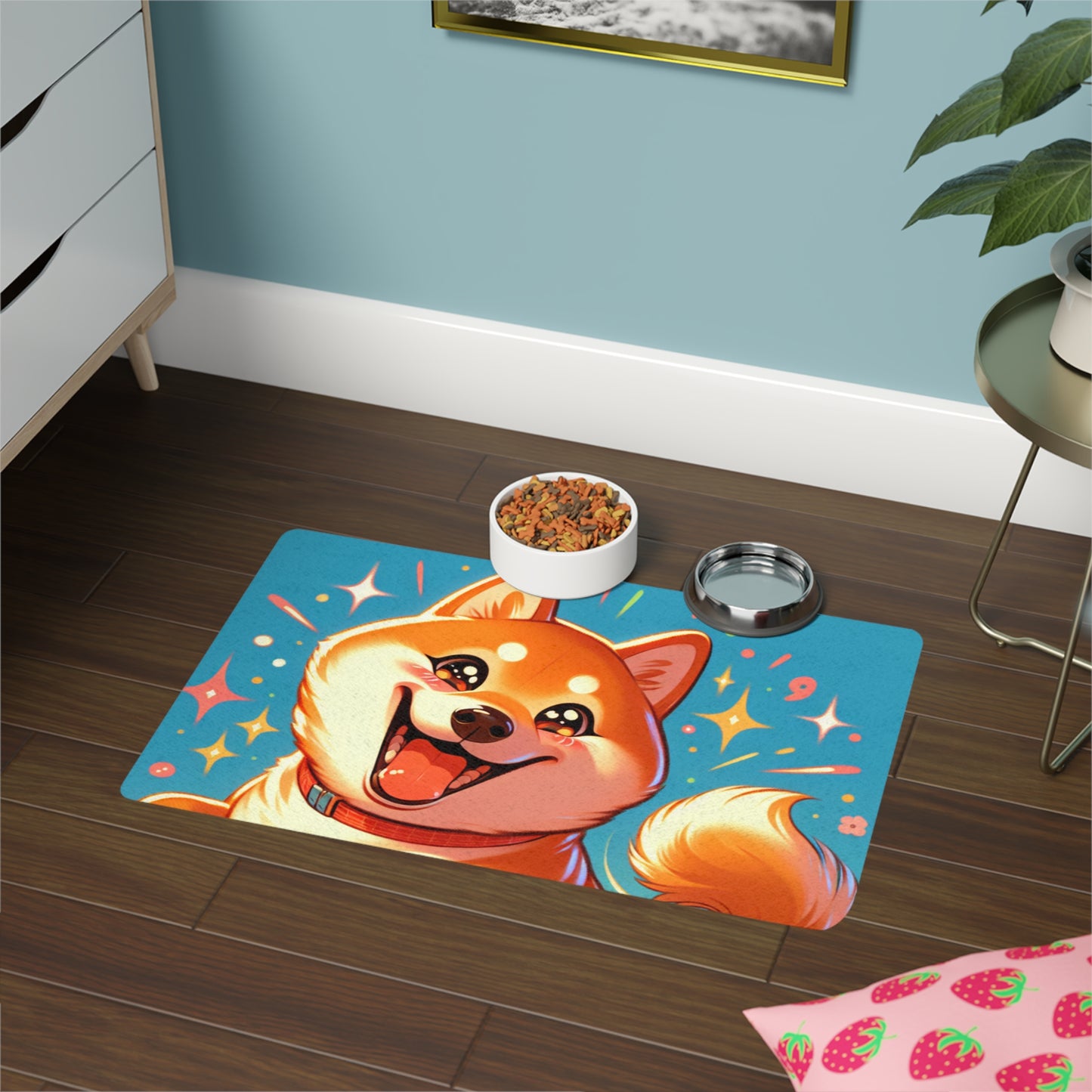 Pet Food Mat (12x18) - Shiba Inu