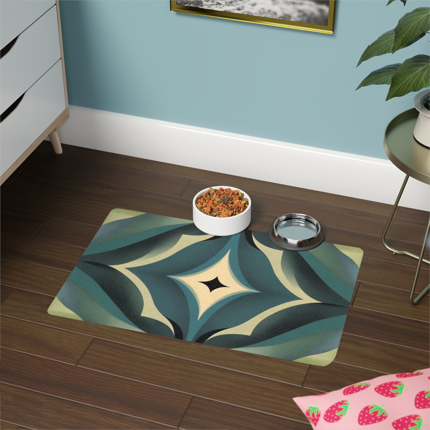 Pet Food Mat (12x18) - Optical Illusion