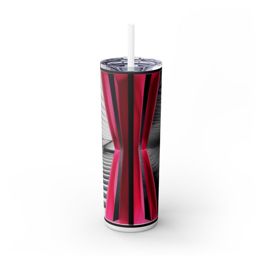 Optical Illusion Skinny Tumbler with Straw, 20oz