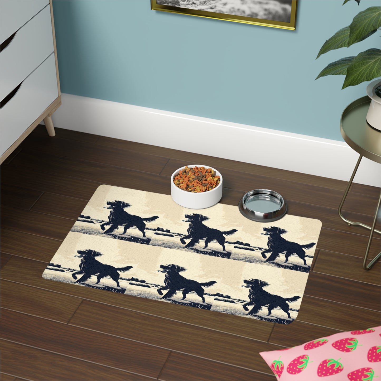 Pet Food Mat (12x18) - Flat Coated Retriever