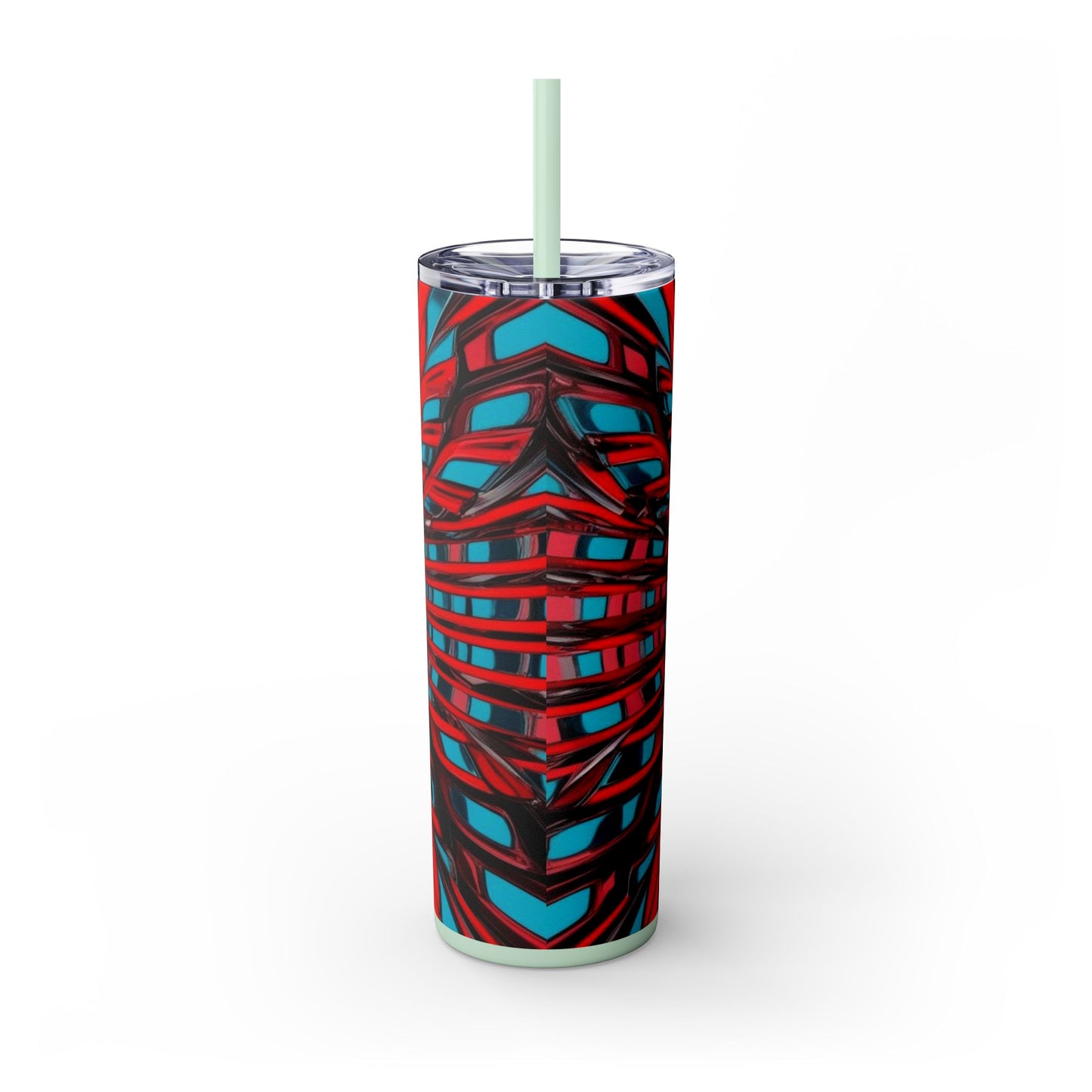 Optical Illusion Skinny Tumbler with Straw, 20oz