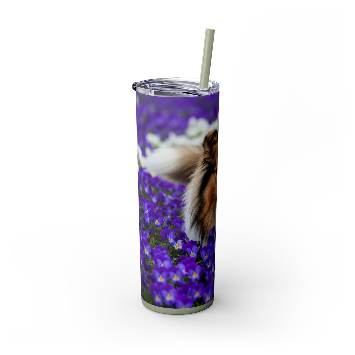 Gobelet isotherme Collie Skinny avec paille, 590 ml