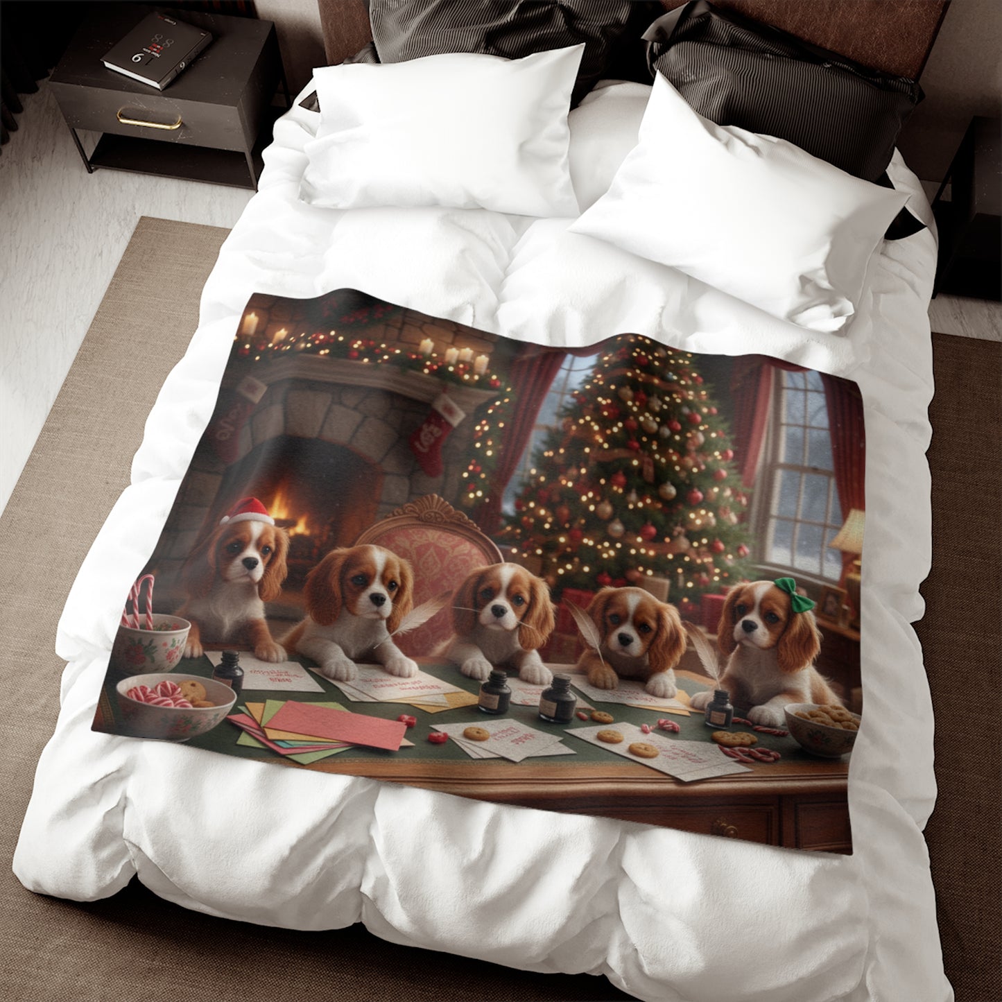 Cavalier King Charles Spaniels Letters to Santa Blanket