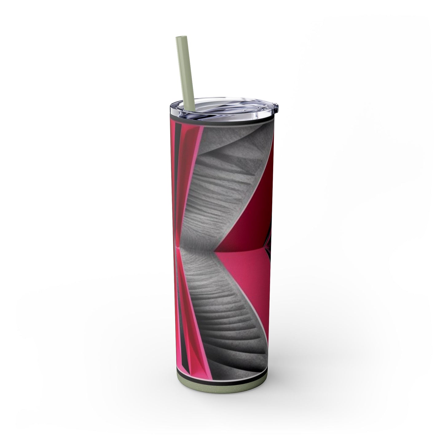 Optical Illusion Skinny Tumbler with Straw, 20oz