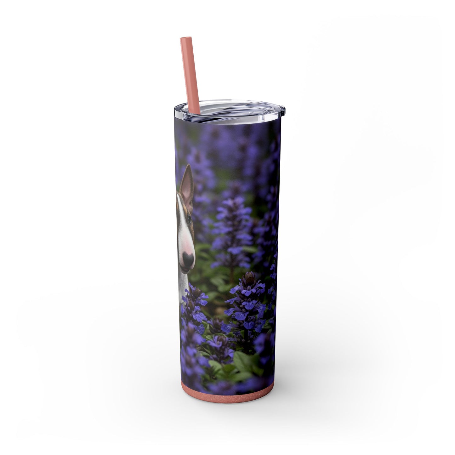 Miniature Bull Terrier Skinny Tumbler with Straw, 20oz