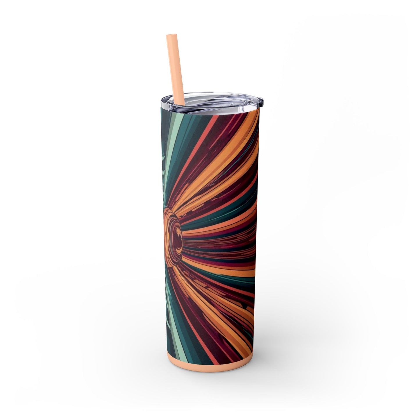 Optical Illusion Skinny Tumbler with Straw, 20oz