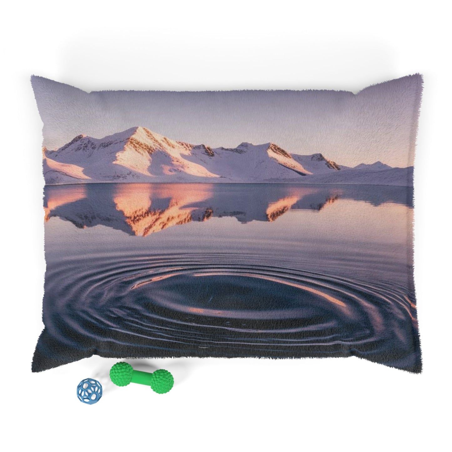 Ripple in a Snowy Mountain Lake Pet Bed