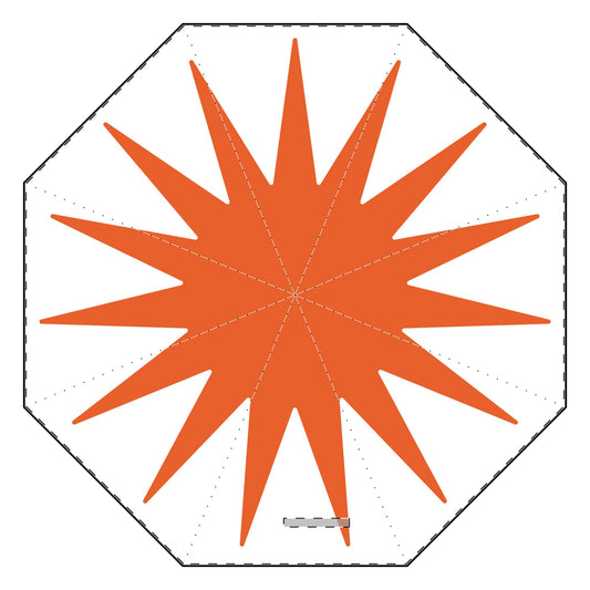 Orange Sun Semi-Automatic Foldable Umbrella