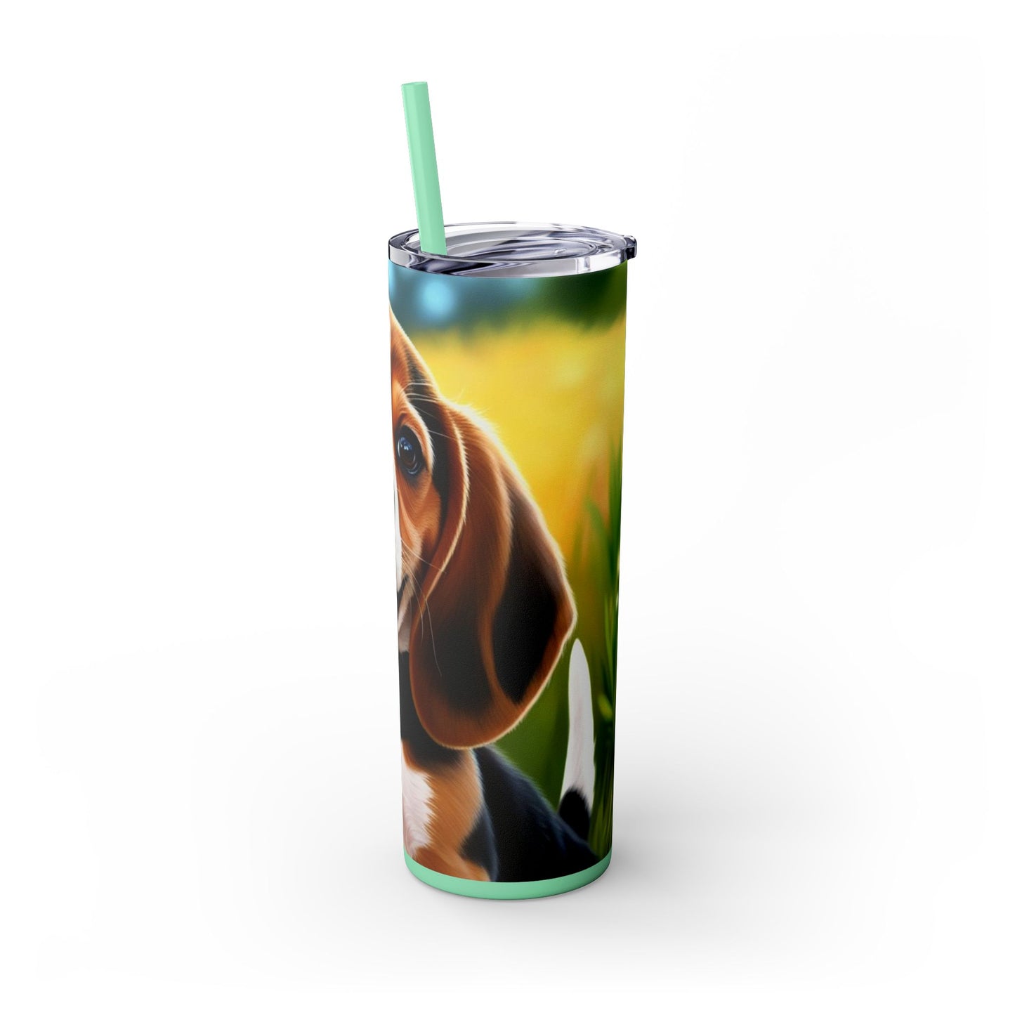 Beagle Skinny Tumbler with Straw, 20oz