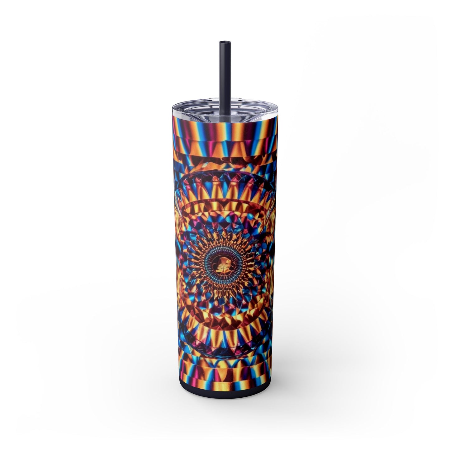 Optical Illusion Skinny Tumbler with Straw, 20oz