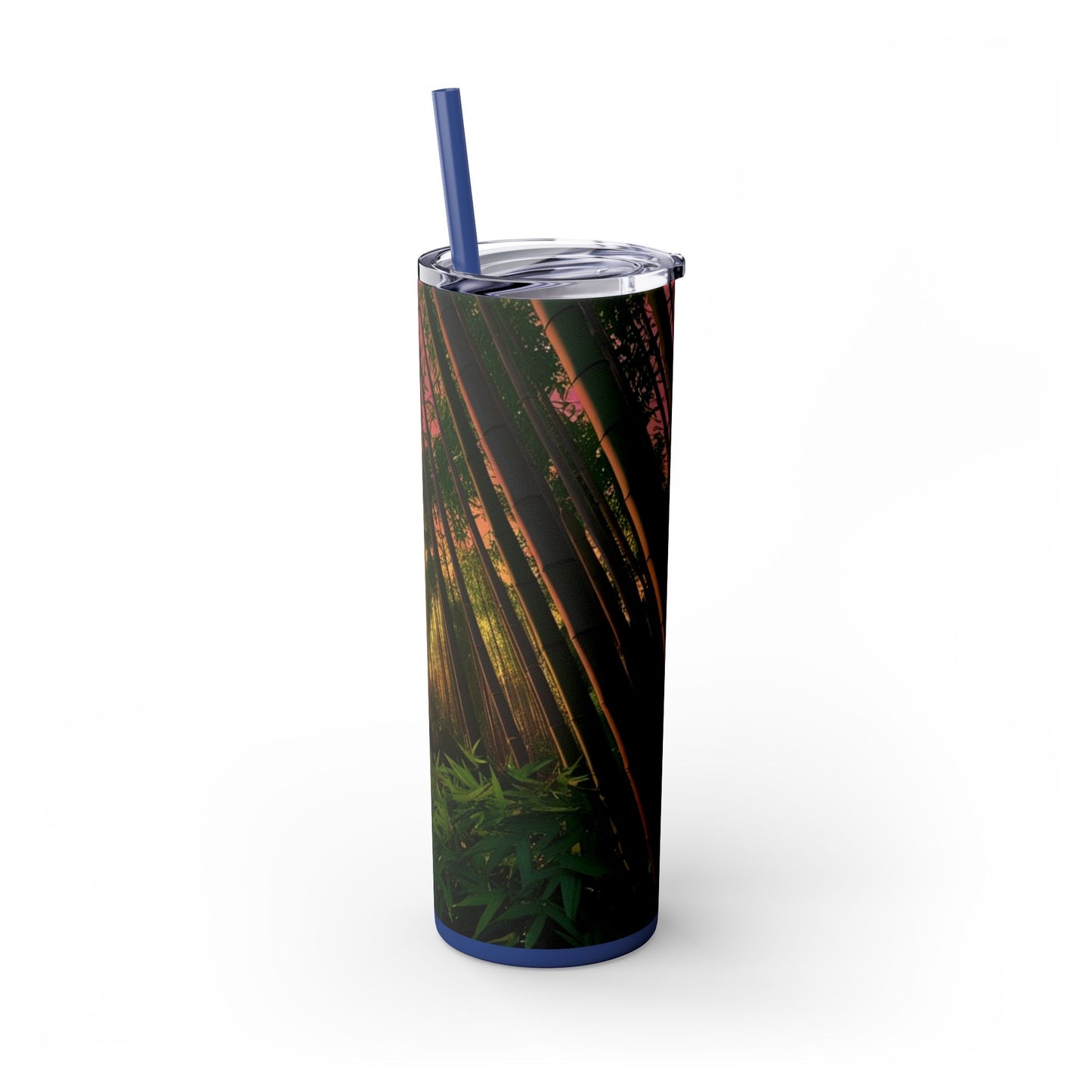 Bamboo Forest Sunrise Skinny Tumbler with Straw, 20oz