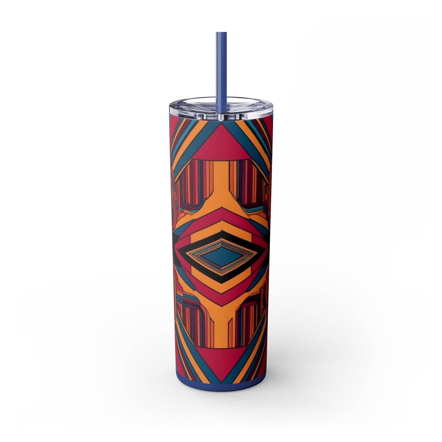 Optical Illusion Skinny Tumbler with Straw, 20oz