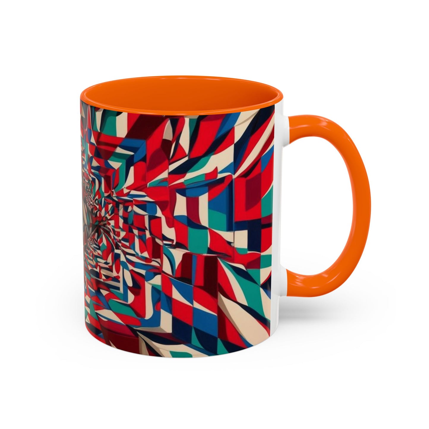 Optical Illusion Accent Mug – Ceramic Coffee Cup