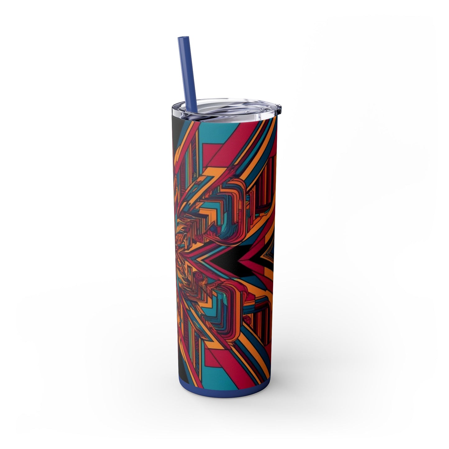 Optical Illusion Skinny Tumbler with Straw, 20oz