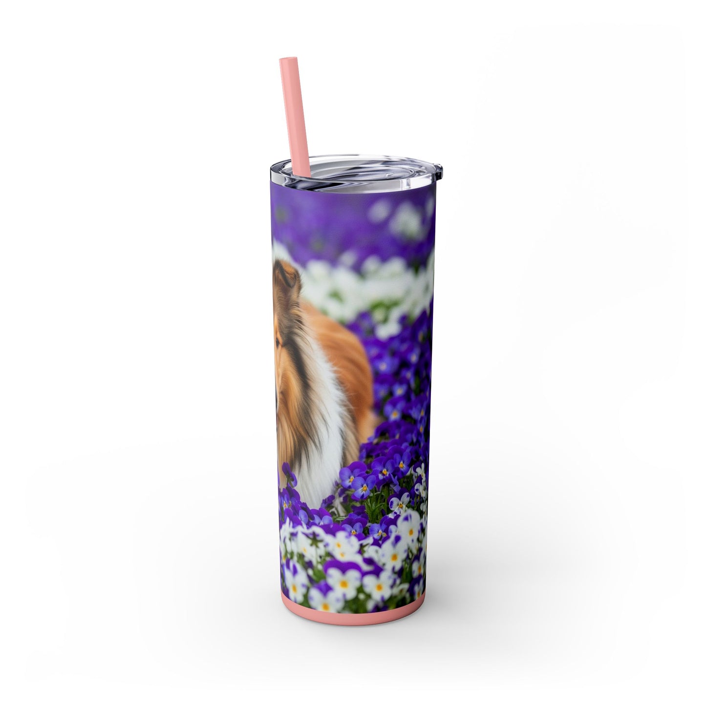 Gobelet isotherme Collie Skinny avec paille, 590 ml