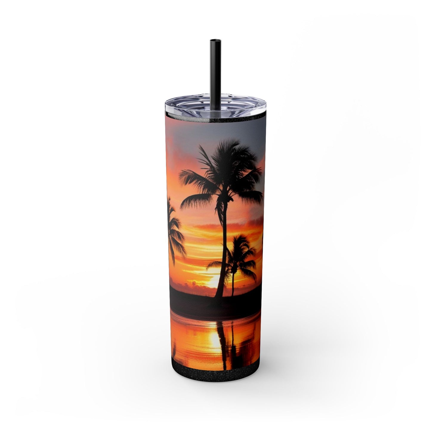 Brilliant Sunrise Skinny Tumbler with Straw, 20oz