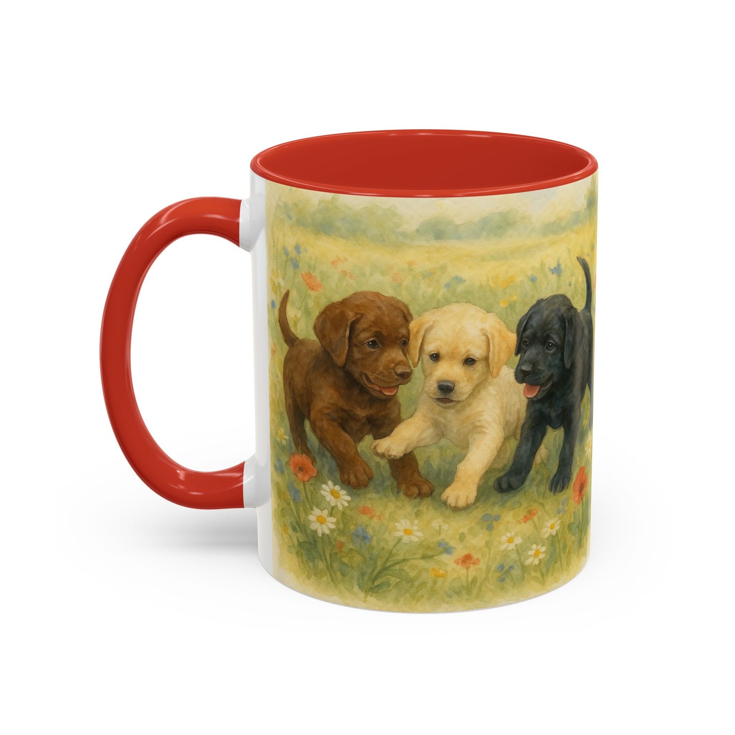 Labrador Retriever puppies Accent Mug – Ceramic Coffee Cup
