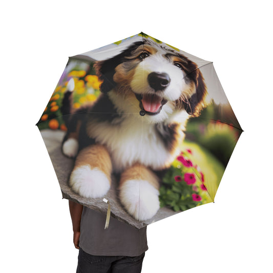 Bernedoodle Semi-Automatic Foldable Umbrella