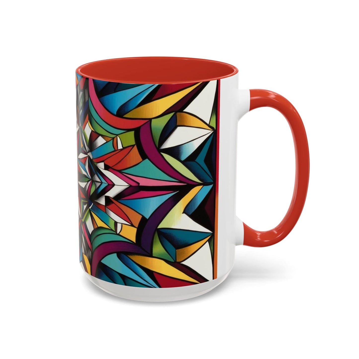 Optical Illusion Accent Mug – Ceramic Coffee Cup