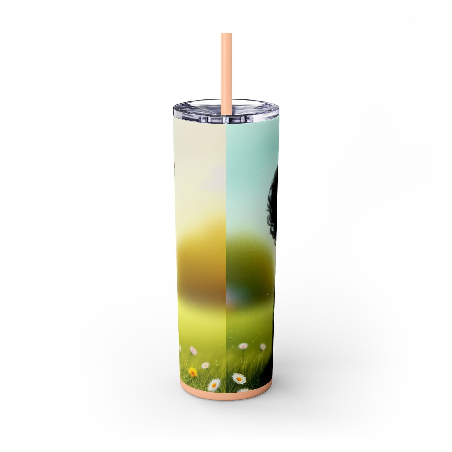 Russian Black Terrier Skinny Tumbler with Straw, 20oz