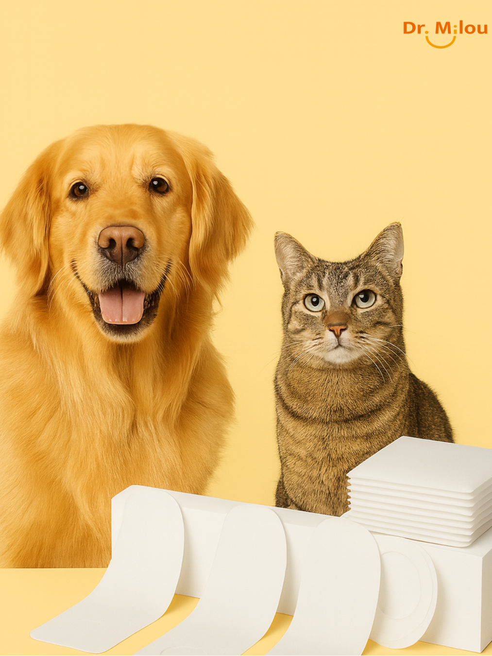 Toallitas dentales para dedos Dr. Milou para mascotas: cuidado bucal diario para perros y gatos