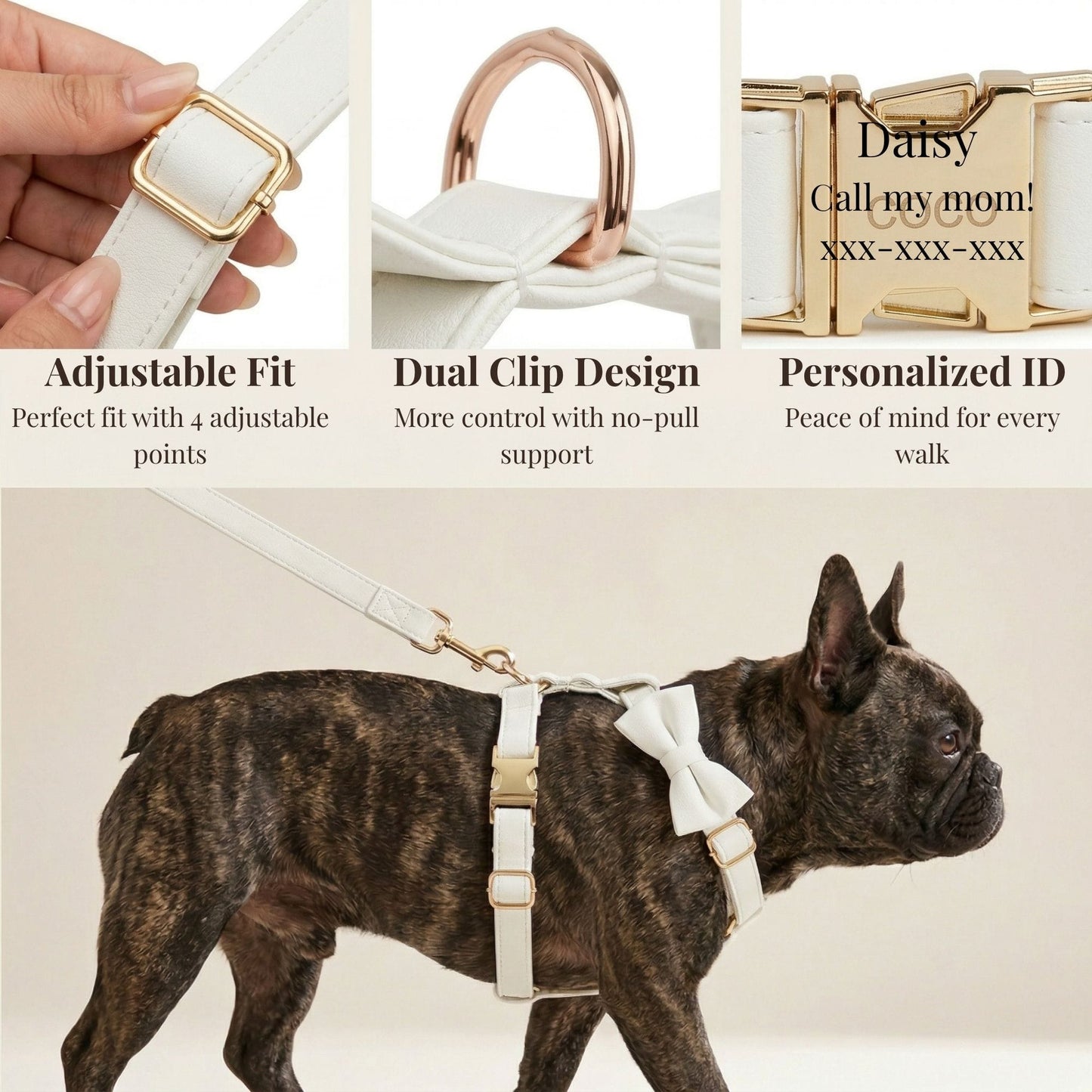 Conjunto clásico de cuero blanco personalizado