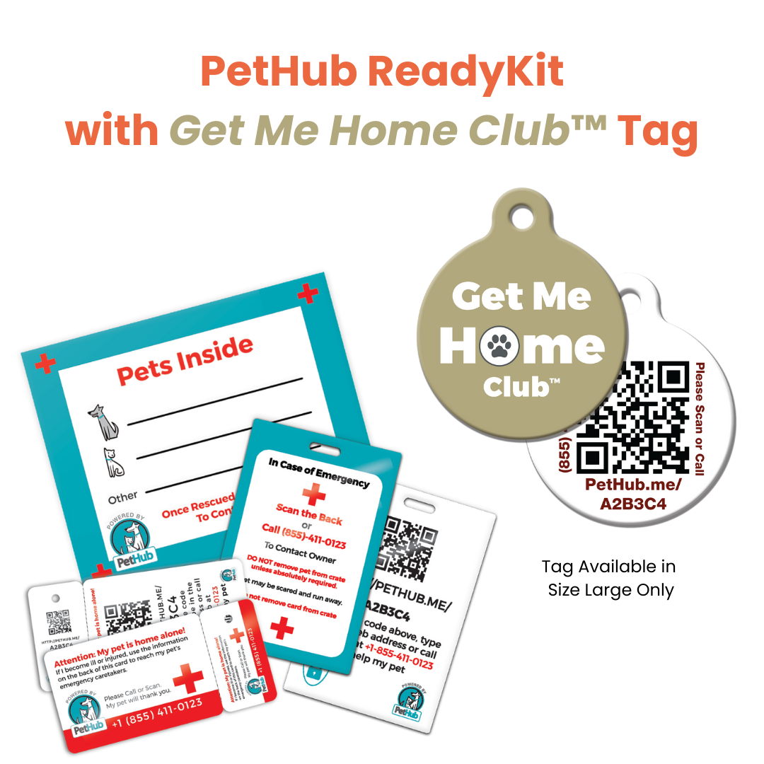 Kit completo de identificación de mascotas QR de PetHub: kit de emergencia completo
