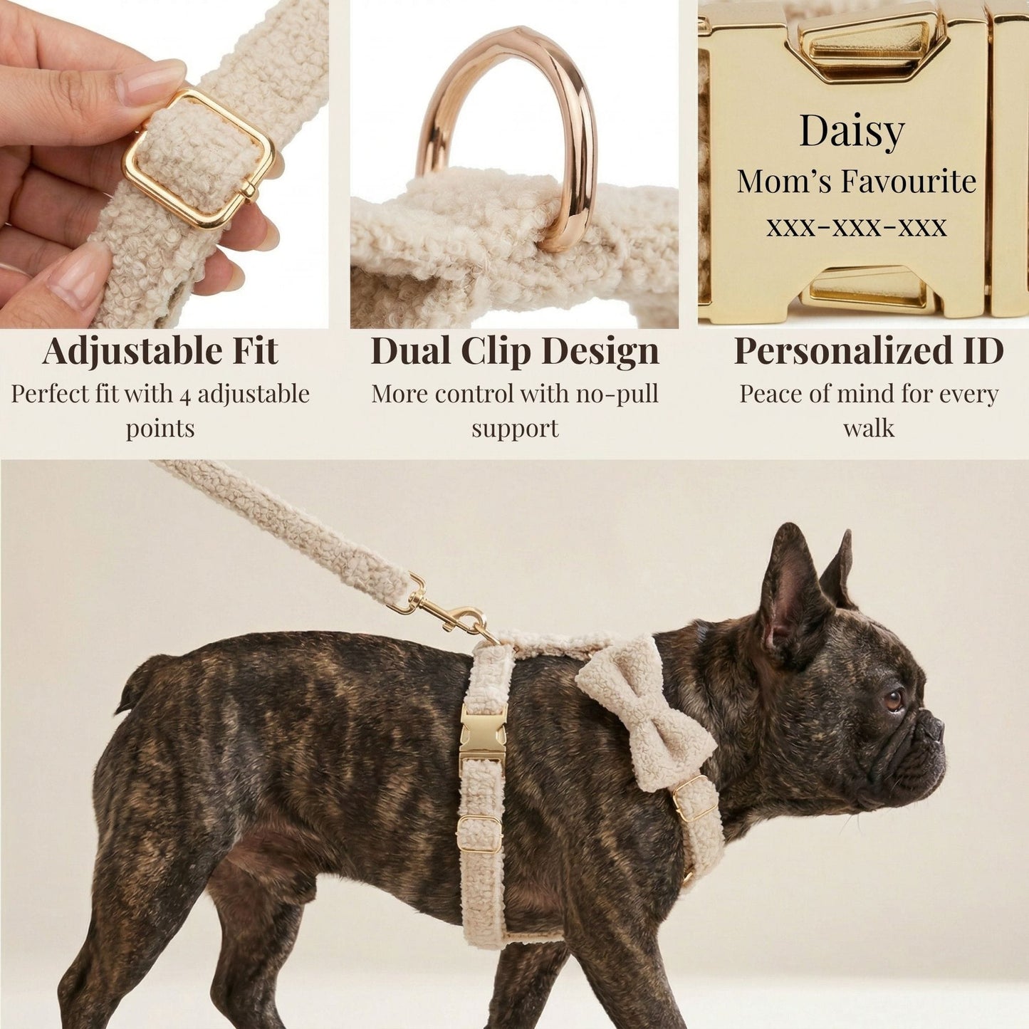 Ensemble classique ours en peluche beige personnalisé