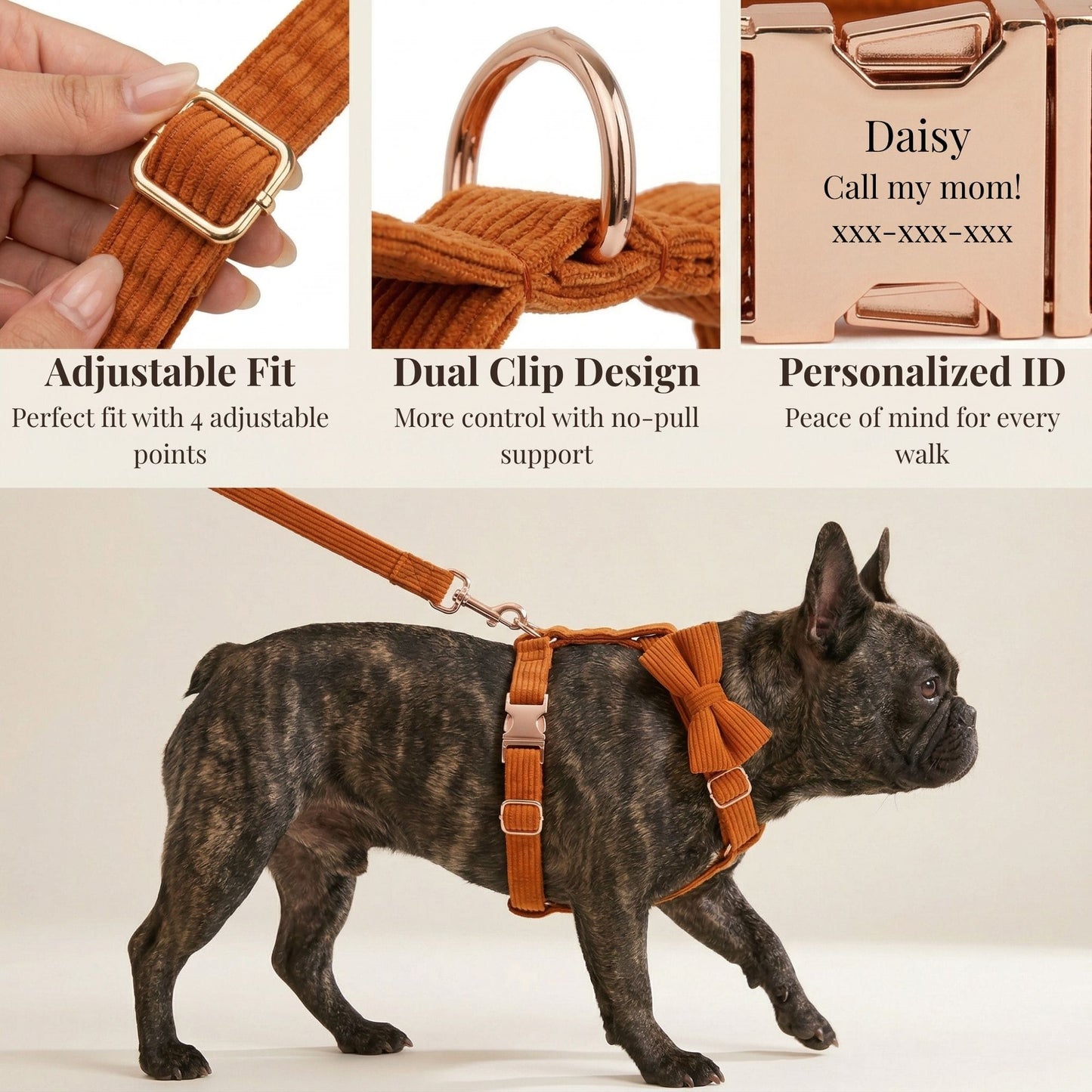 Conjunto clásico de pana naranja personalizado