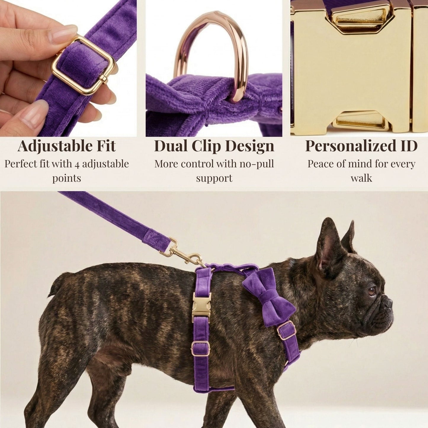 Ensemble classique personnalisé en velours violet