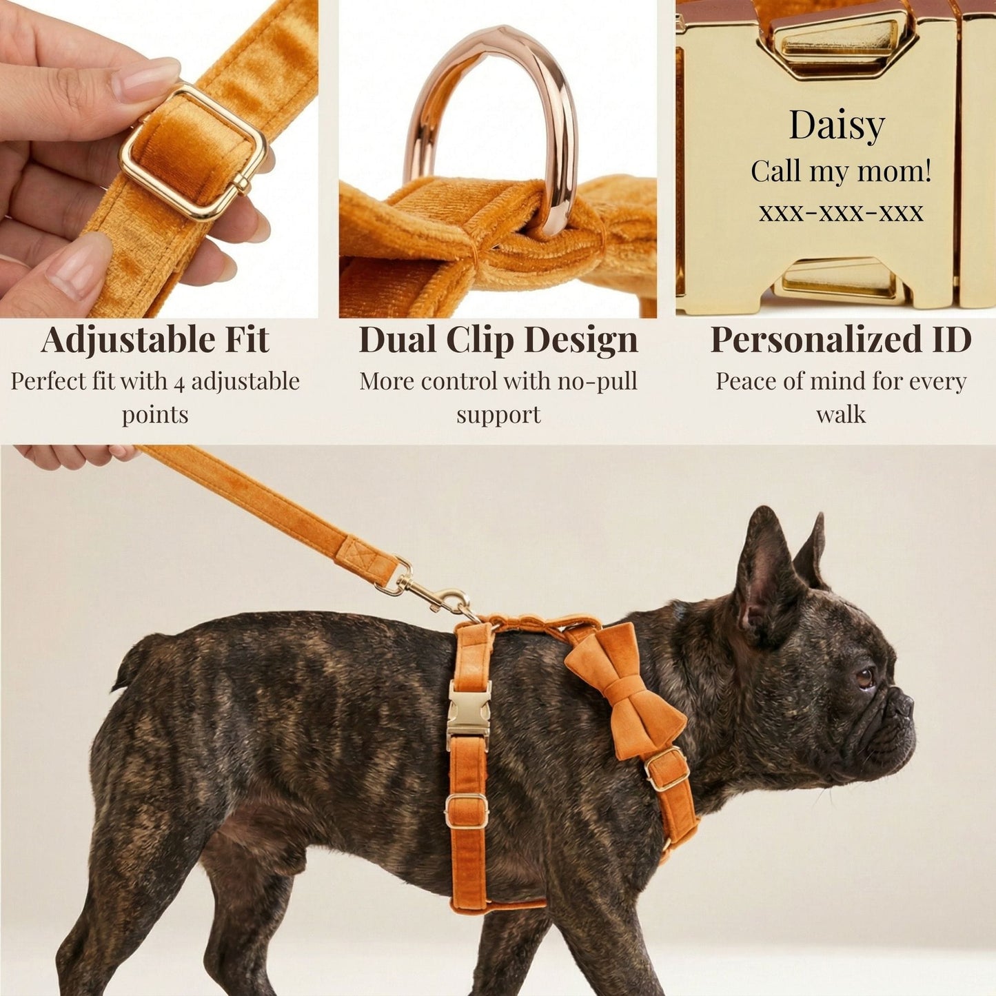 Ensemble classique personnalisé en velours orange