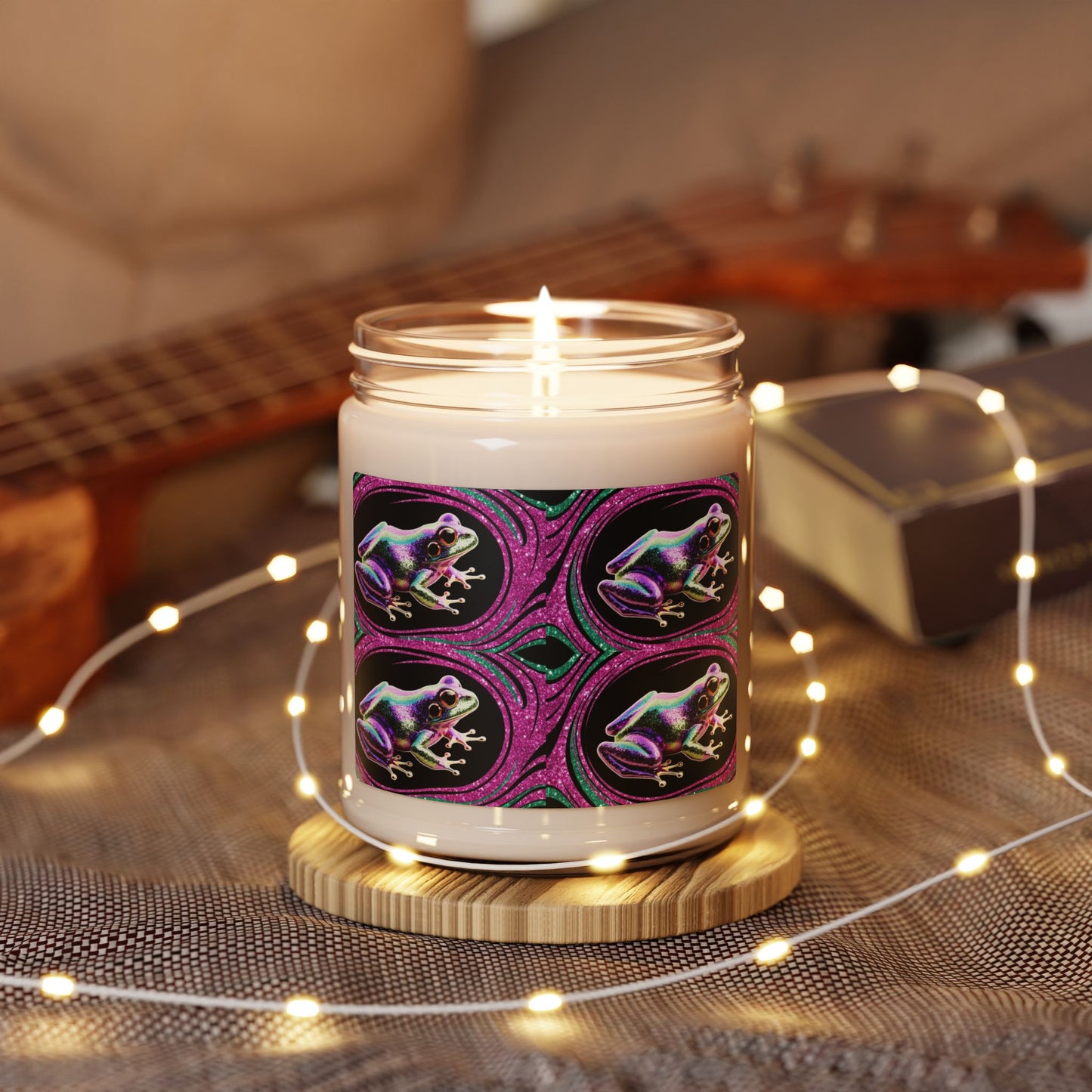 Glittery Psychedelic Frog- Scented Soy Candle, 9oz