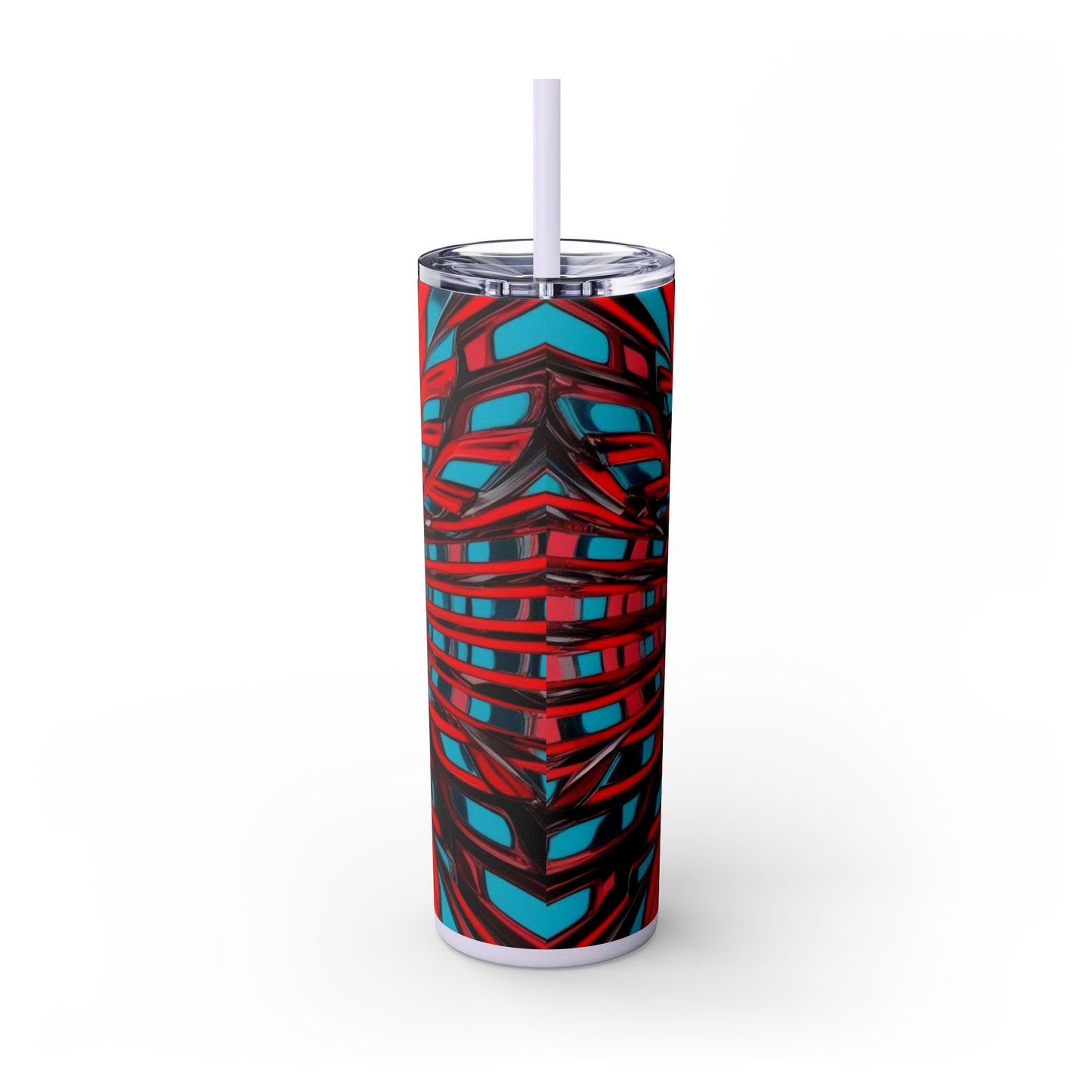 Optical Illusion Skinny Tumbler with Straw, 20oz