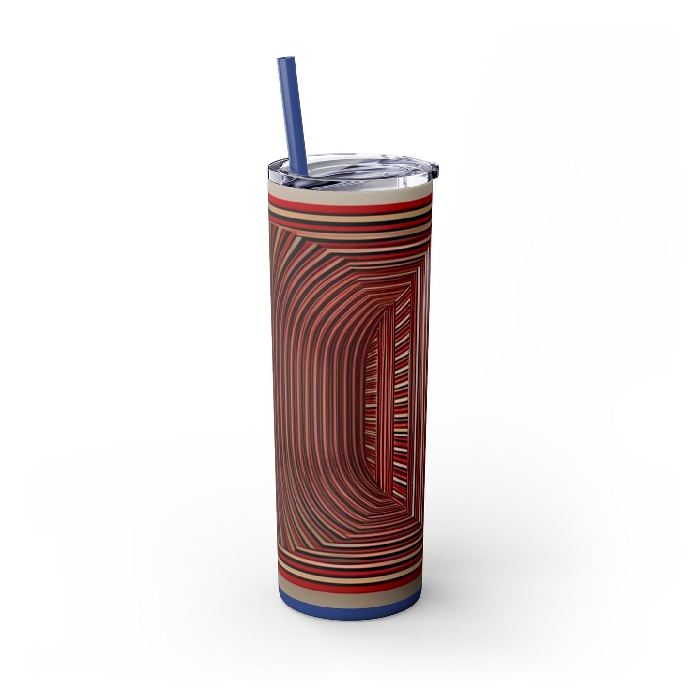 Optical Illusion Skinny Tumbler with Straw, 20oz